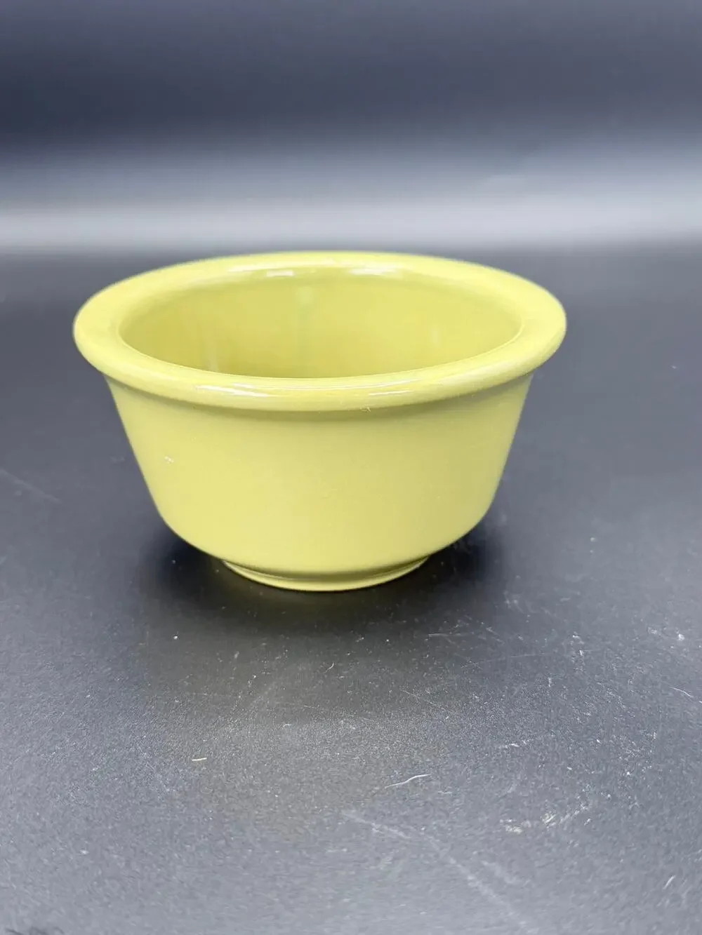 Chartreuse Yellow Glazed Ceramic Ramekin Individual Casserole Dish 5.25